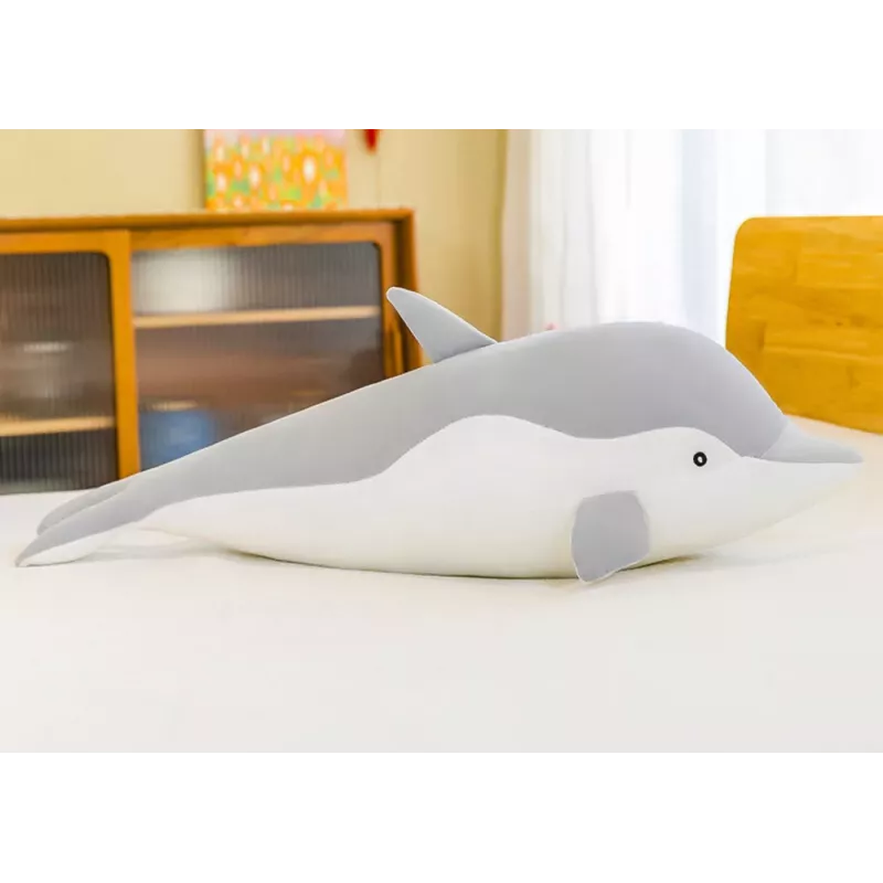 LEAN TOYS harmaa delfiini pehmeä maskotti 70 cm