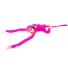 LEAN TOYS Maskotti pehmeä apina vauvan kanssa, tummanpinkki 90 cm