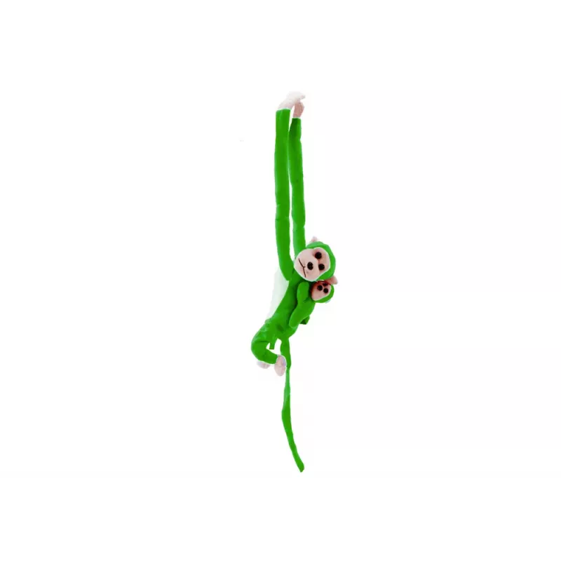 LEAN TOYS Maskotti pehmeä apina vauvan kanssa, vihreä 90 cm