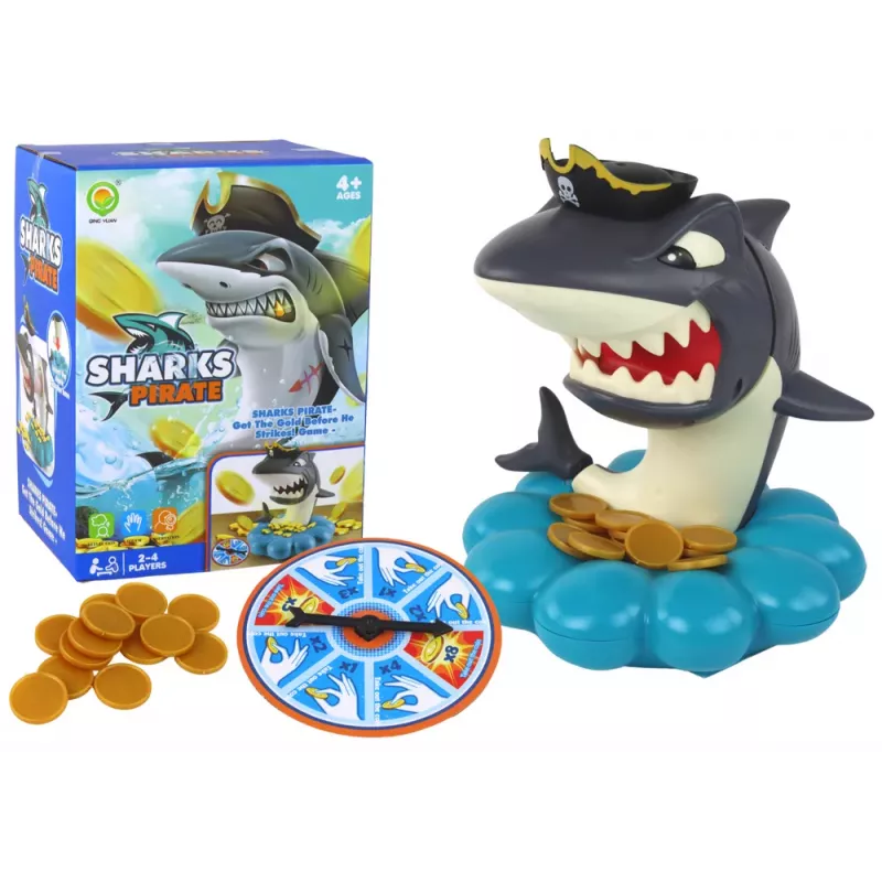 LEAN TOYS Arcade-peli hai merirosvo räjähtävät kolikot arvontapyörä