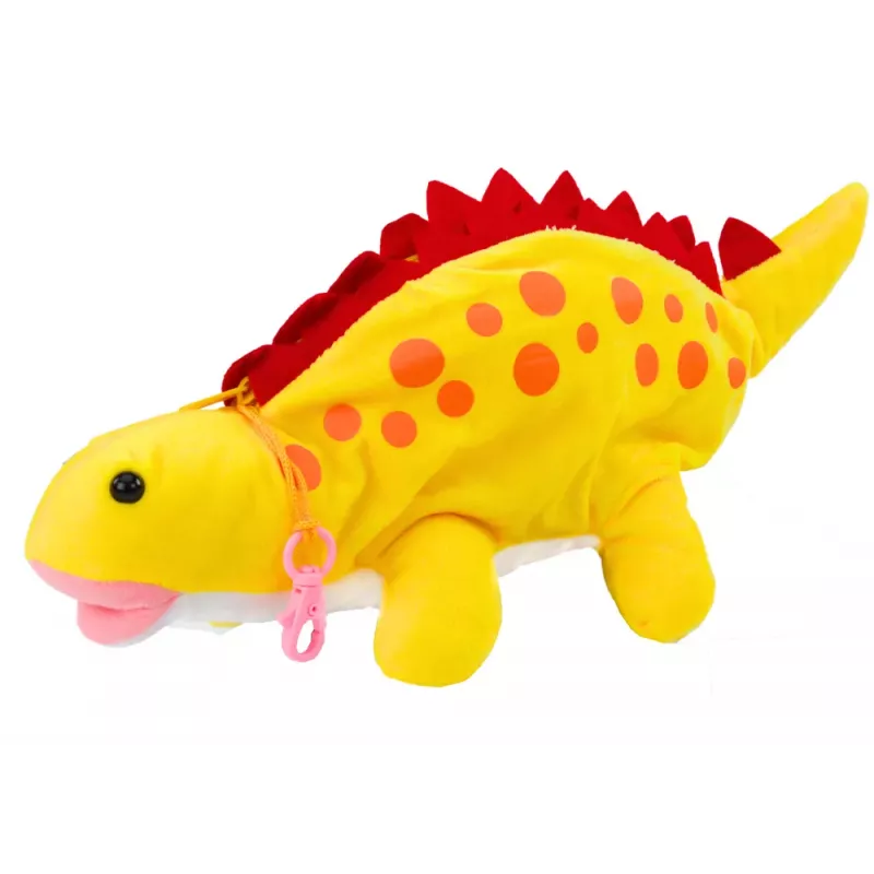 LEAN TOYS Pehmeä dinosaurus penaali säilytyslaatikko avaimenperä keltainen