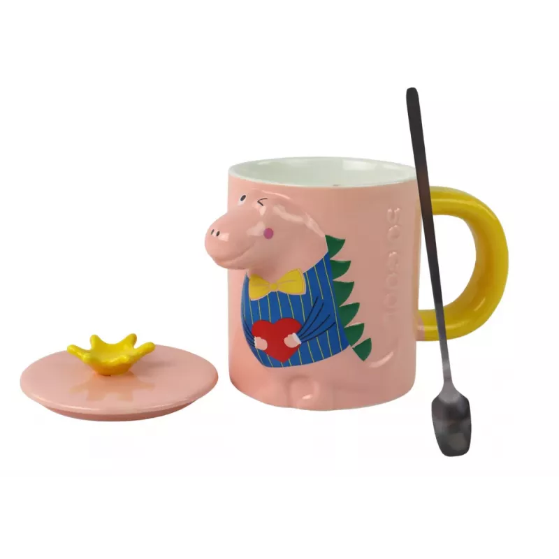 LEAN TOYS Dinosaurus pinkki infuusori muki 400 ml