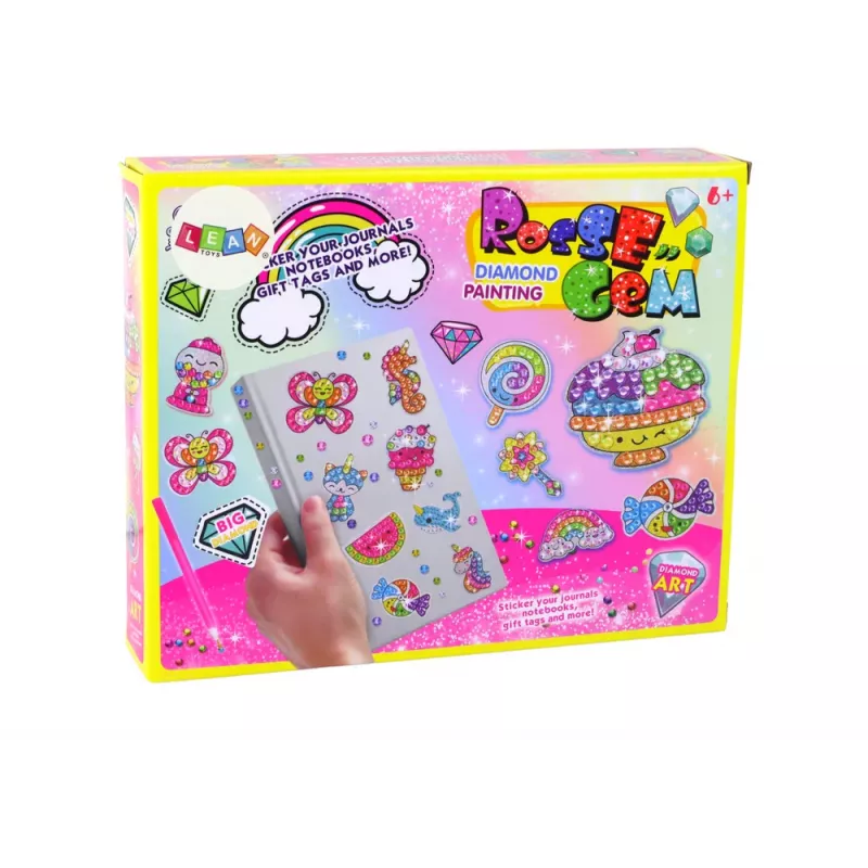 LEAN TOYS timanttitarra-sarja DIY makeiset värikkäät tarrat
