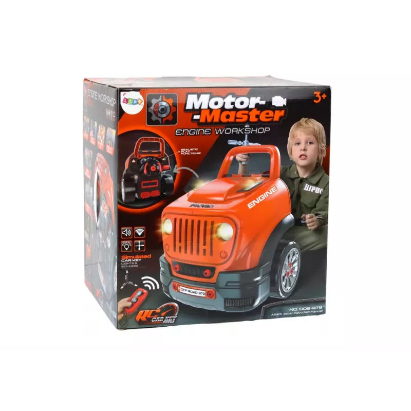 LEAN TOYS Workshop Car Engine purku- ja kokoamissarja DIY oranssi