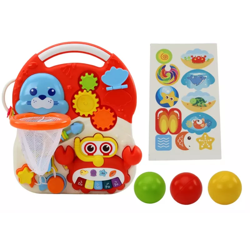 LEAN TOYS työnnettävä lelu interaktiivinen oppimispöytä 2in1 punainen