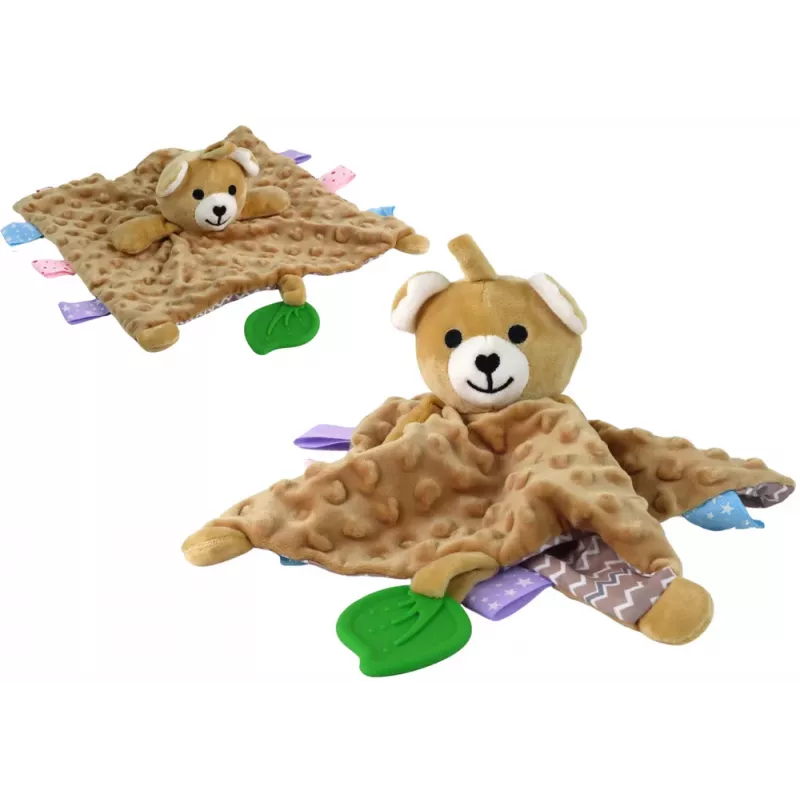 LEAN TOYS Teddy Bear sensorinen aktiviteettipeitto purulelulla ja helistimellä