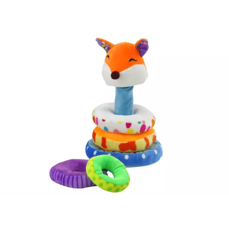 LEAN TOYS pehmeä pyramidi kettu oppimismaskotti värikäs 27 cm