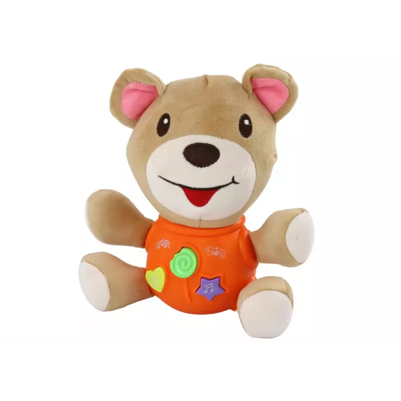LEAN TOYS Teddy Bear interaktiivinen nalle oranssi leikkivä 23 cm