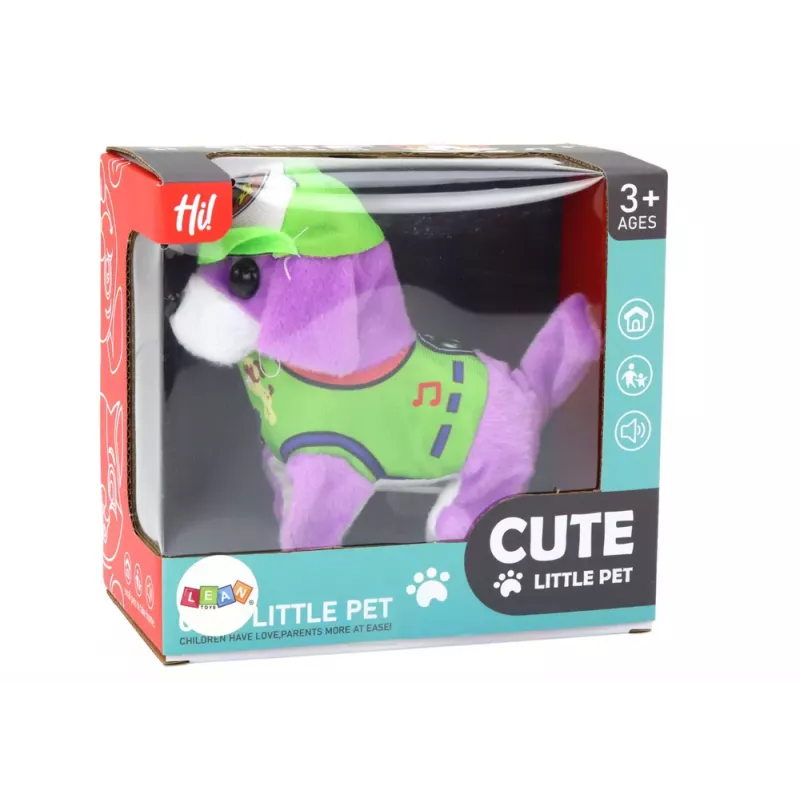 LEAN TOYS koira pehmeä interaktiivinen eläin kävelee haukkuu violetti