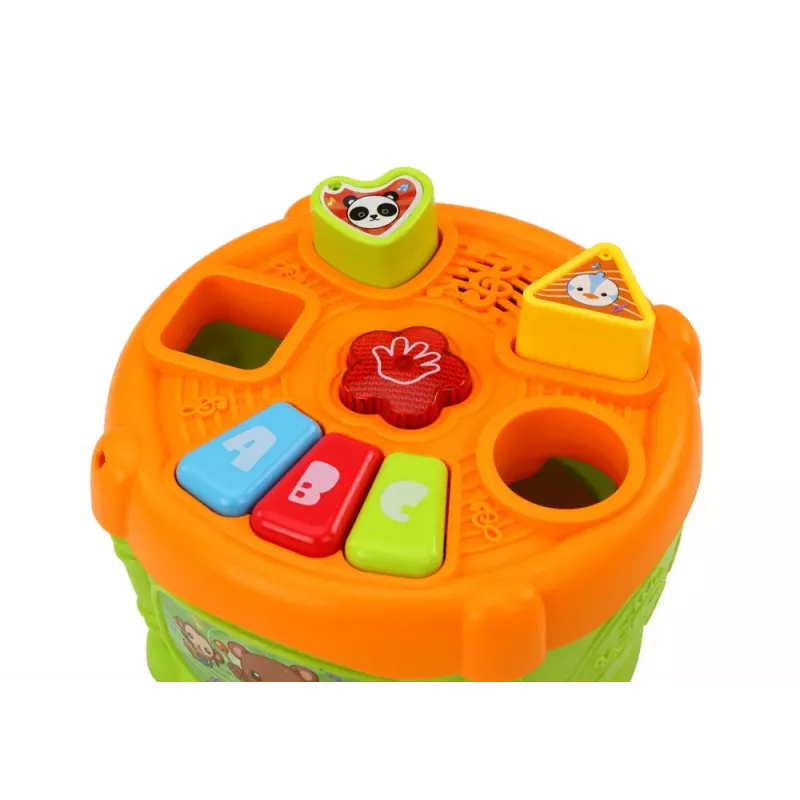 LEAN TOYS Interaktiivinen Oppimisrumpu Muodot Vihreä ja Oranssi