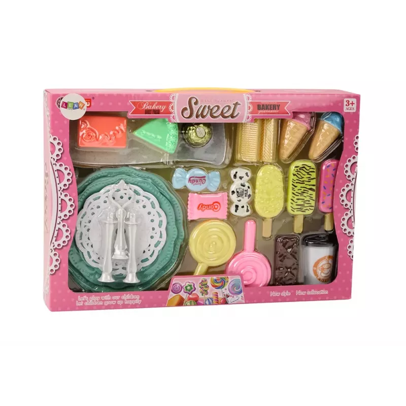 LEAN TOYS Makeiskahvila-sarja Makeiset Figuurit Kahvi Kakku 25 kpl