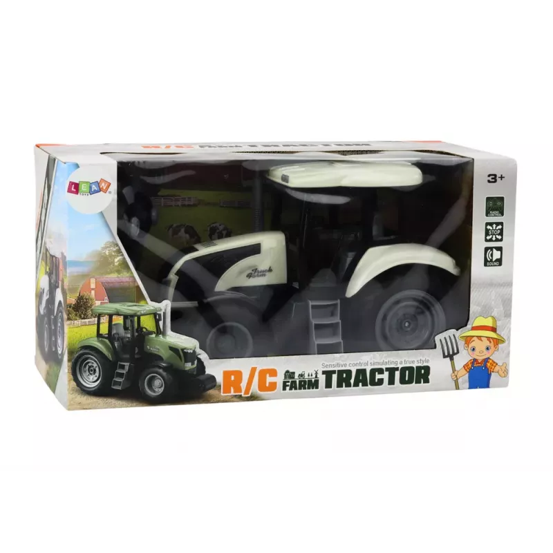 LEAN TOYS kauko-ohjattava RC-traktori 2.4G äänet valkoinen