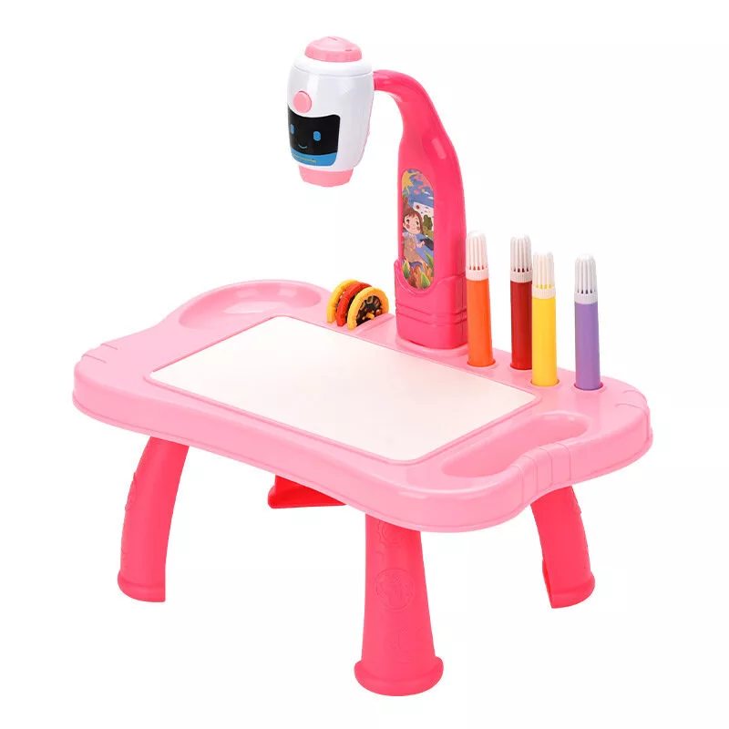 LEAN TOYS Mini-projektorirobotti pöytä 2in1 tarvike pinkki