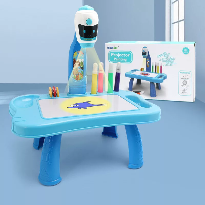 LEAN TOYS Mini-projektorirobotti pöytä 2in1 tarvike sininen