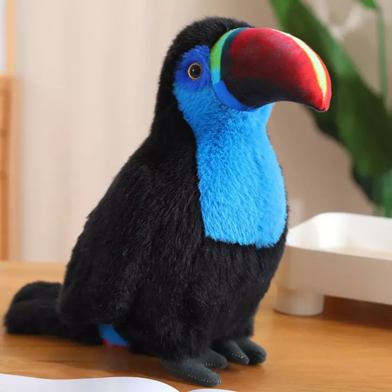 LEAN TOYS pehmo-tukaani lintu lelu sininen 35 cm