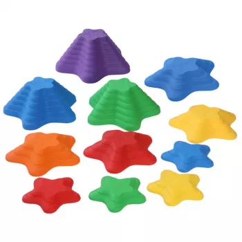 LEAN TOYS sensorinen polku kivet 6 värillistä kiveä 3 kokoa
