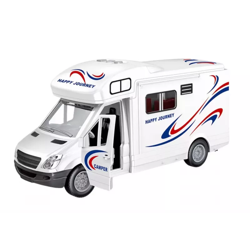 LEAN TOYS Auto Camper valkoinen valot äänet avautuvat ovet