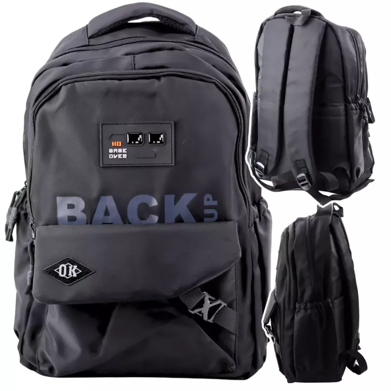 LEAN City koulureppu 6 taskua Back Up musta 23L 46cm
