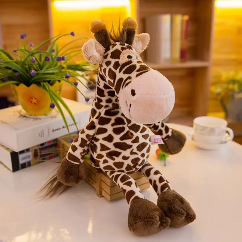 LEAN TOYS pehmomaskotti pehmolelu kirahvi ruskea 28cm