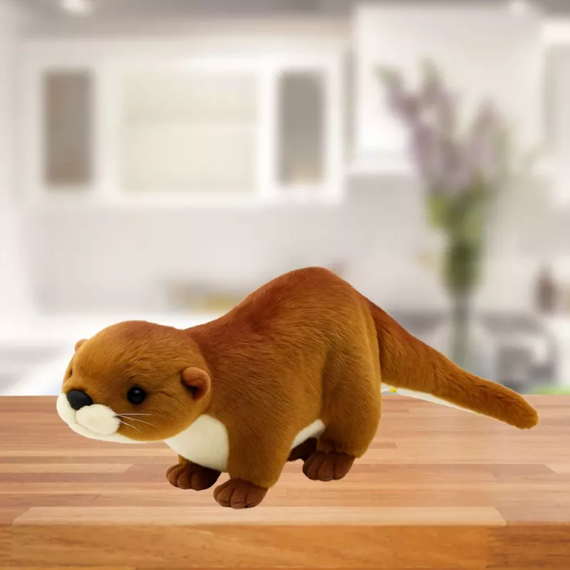 LEAN TOYS pehmomaskotti pehmolelu saukko valkoinen ruskea 50cm