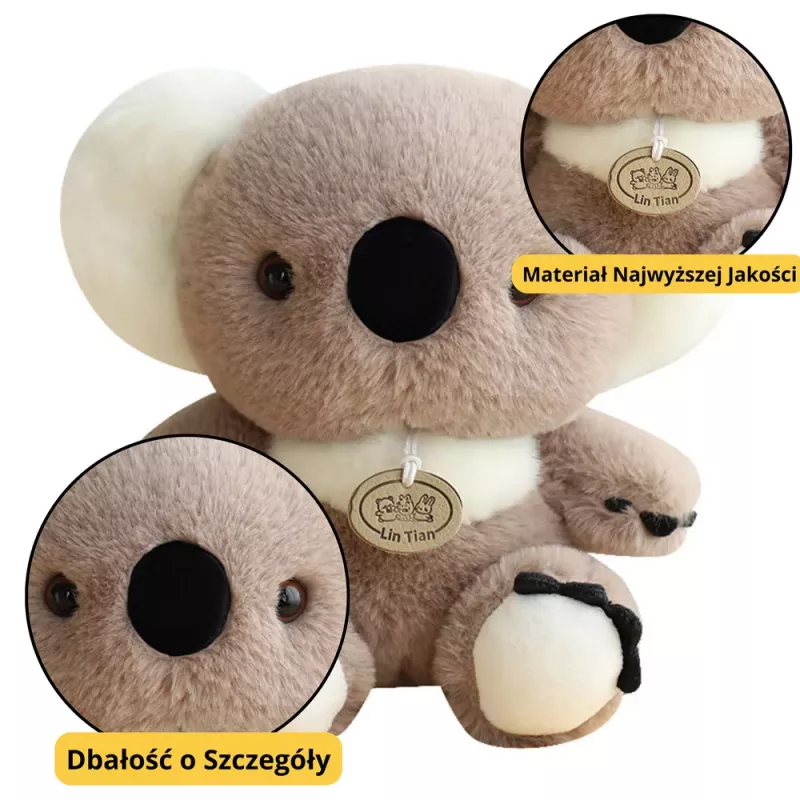 LEAN TOYS pehmomaskotti pehmolelu koala karhu harmaa 23cm