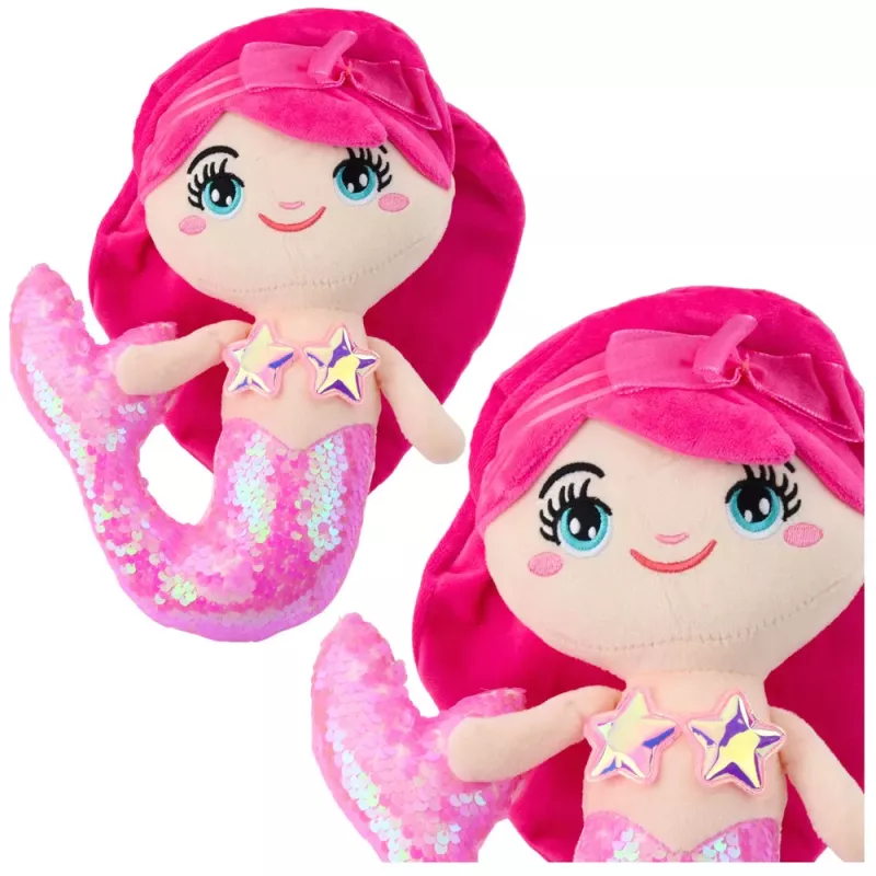 LEAN TOYS pehmo-merenneito pehmoeläin sequins-häntä vaaleanpunainen 28 cm