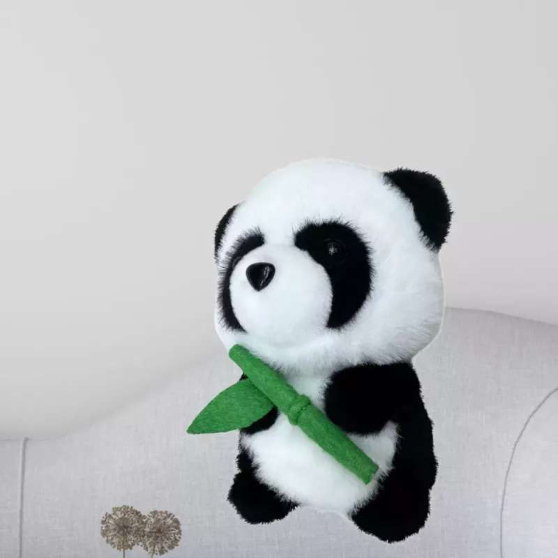 LEAN TOYS pehmomaskotti pehmoeläin panda bambulla 18 cm