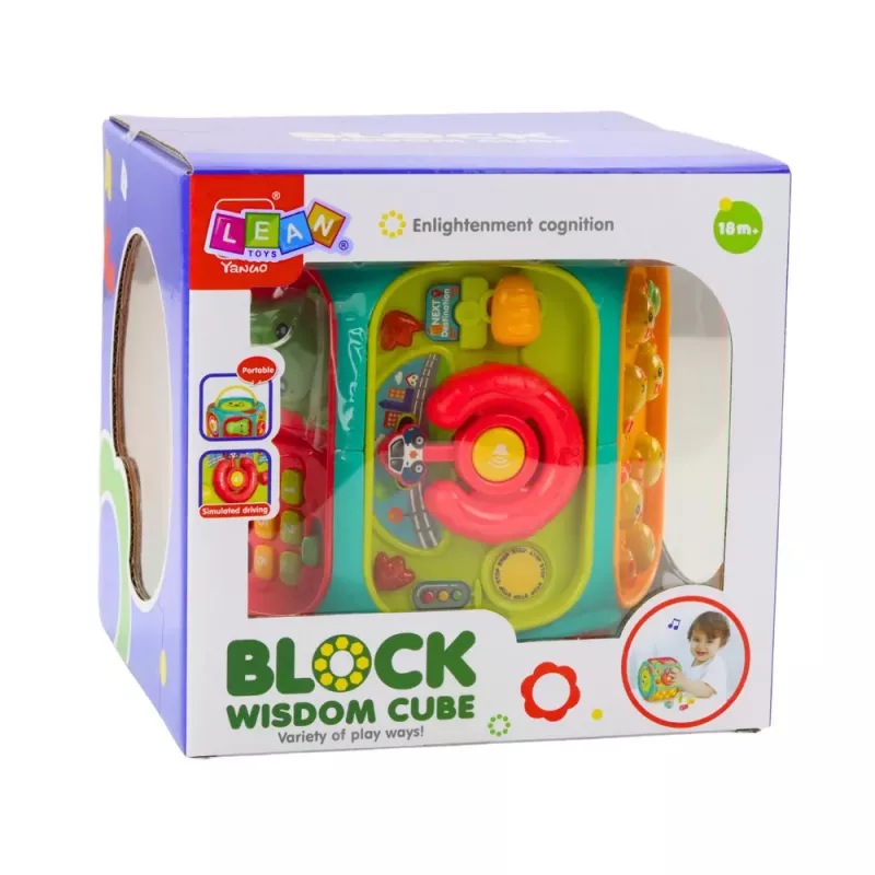 LEAN TOYS Oppimislelu interaktiivinen kuutio monitoiminen 8in1