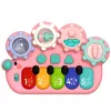 LEAN TOYS interaktiivinen piano lapsille hammasrattaat pinkki