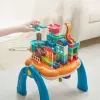 LEAN TOYS -oppimispöytä interaktiivinen rakennettava pinta 2in1 sininen