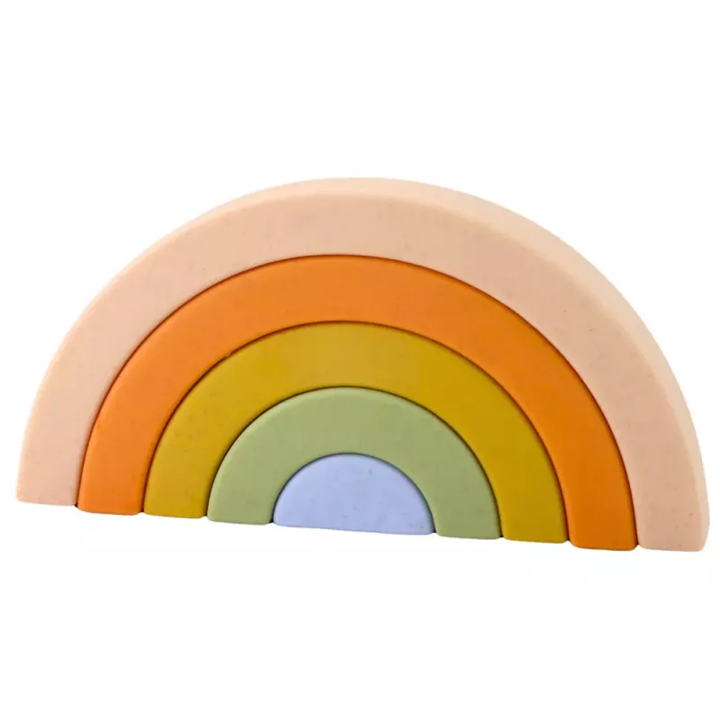 LEAN TOYS sateenkaari-palapeli taaperoille pastellin väriset kumipalikat 5 kpl