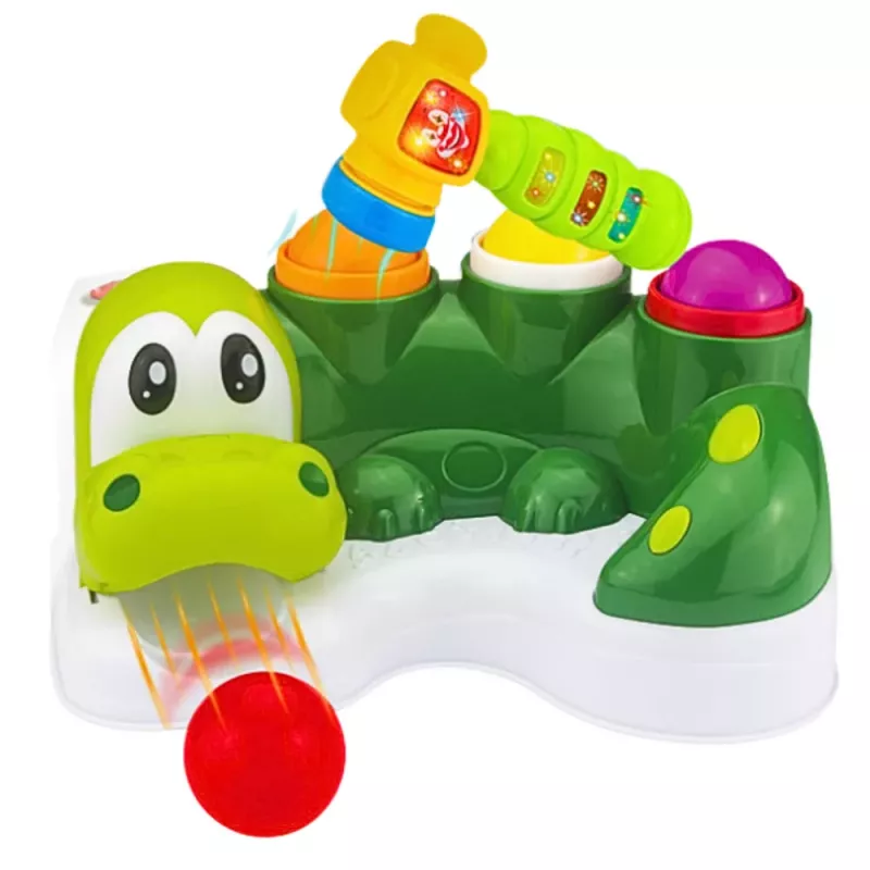 LEAN TOYS arcade-peli pallo koputtaja liukuvasara interaktiivinen krokotiili