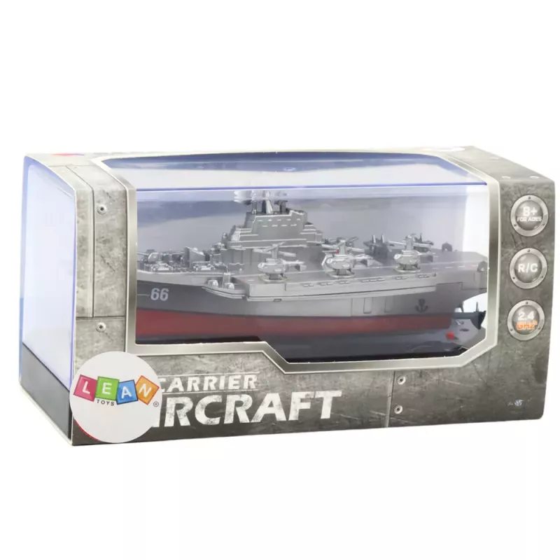 LEAN TOYS sotalaiva kauko-ohjattava vene RC hopea 15 cm
