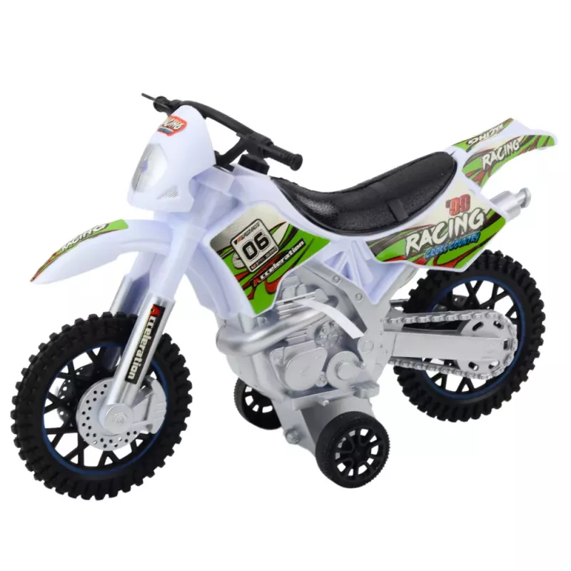 LEAN TOYS motocross maastoajo valot äänet valkoinen
