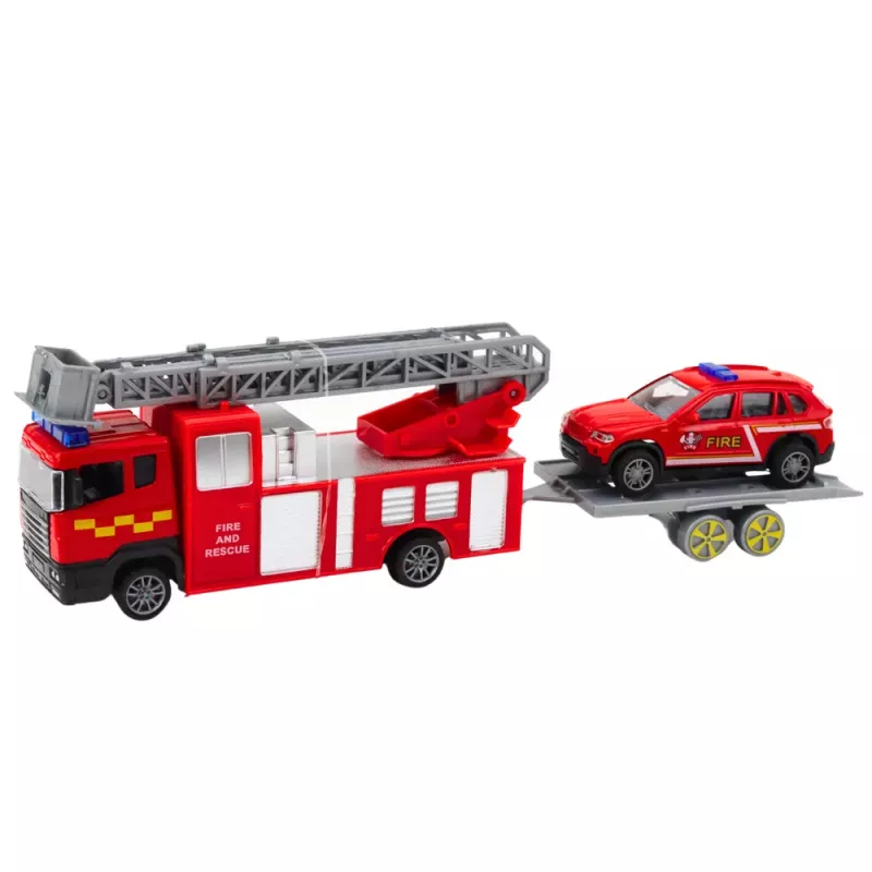 LEAN TOYS Paloautot leikkisetti punainen