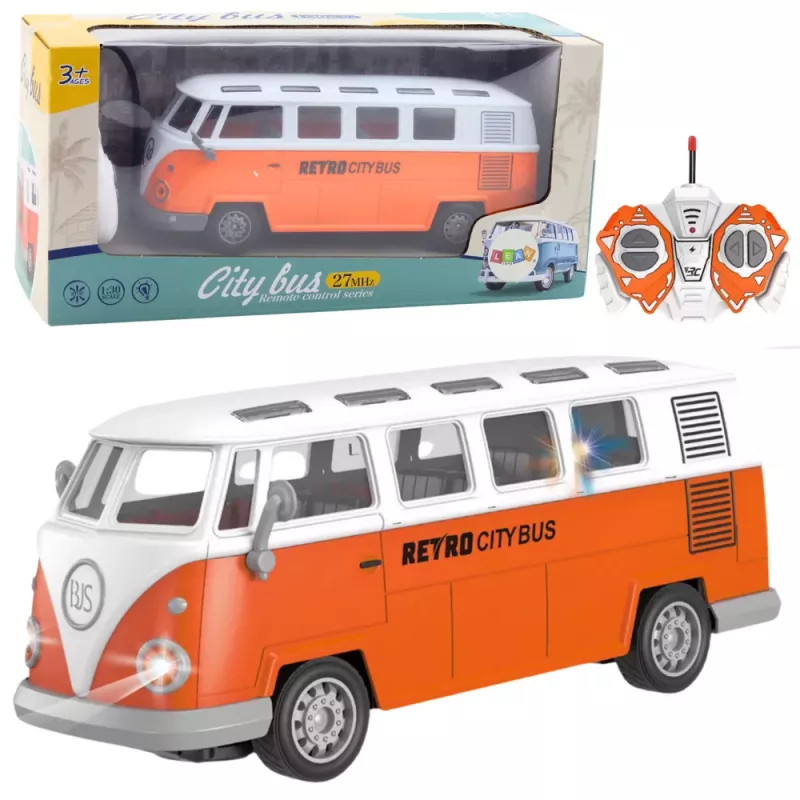LEAN TOYS retro kaupunkibussi kauko-ohjaus RC valot 1:30