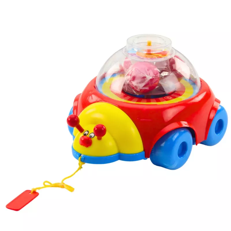 LEAN TOYS leppäkerttu ratsastus- ja vetolelu palloilla ja kellolla värikäs