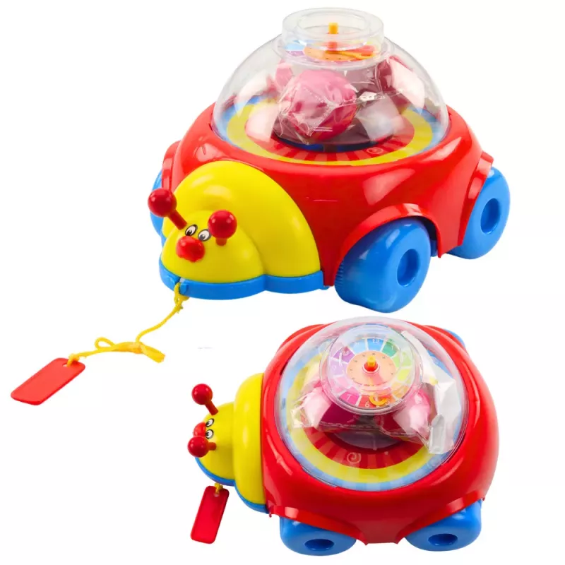 LEAN TOYS leppäkerttu ratsastus- ja vetolelu palloilla ja kellolla värikäs