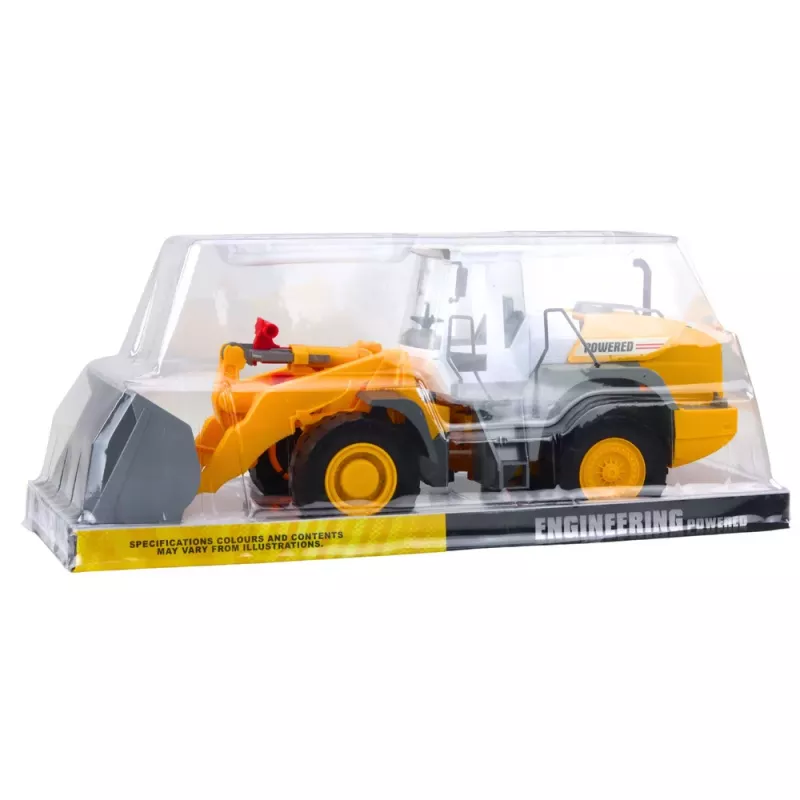LEAN TOYS kaivinkone työmaakone suuri liikkuva kauha harmaa-keltainen