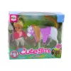 LEAN TOYS mini nukkesetti ratsastusasulla ja satulalla