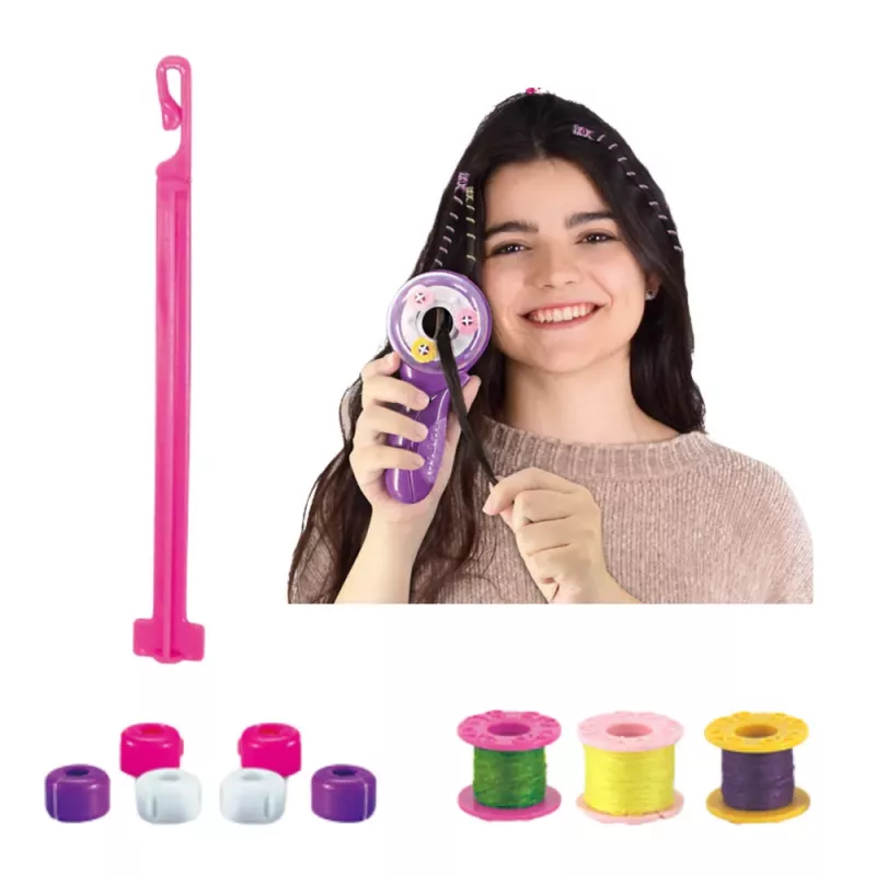 LEAN TOYS hiustenkauneussetti letityskone langat kuminauhat helmet