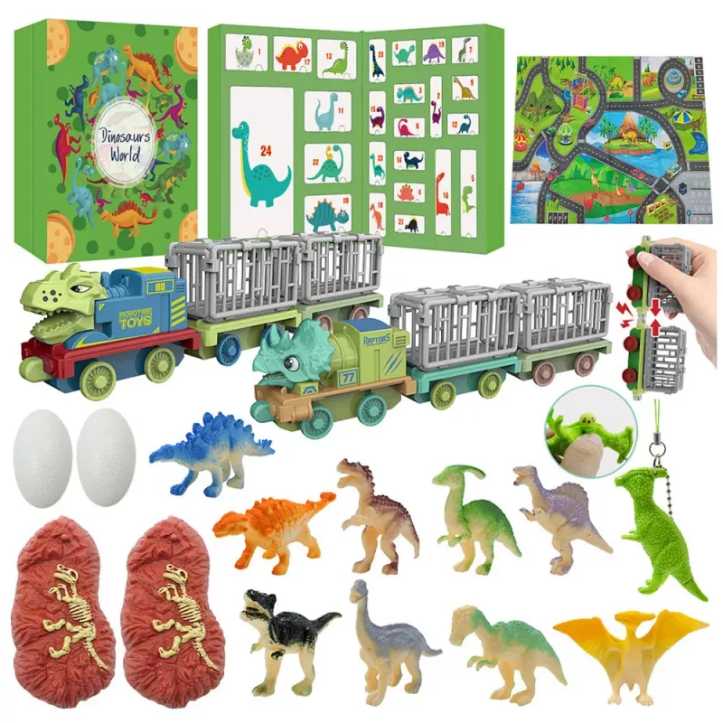 LEAN TOYS Joulukalenteri lapsille dinosaurushahmot tarvikkeet