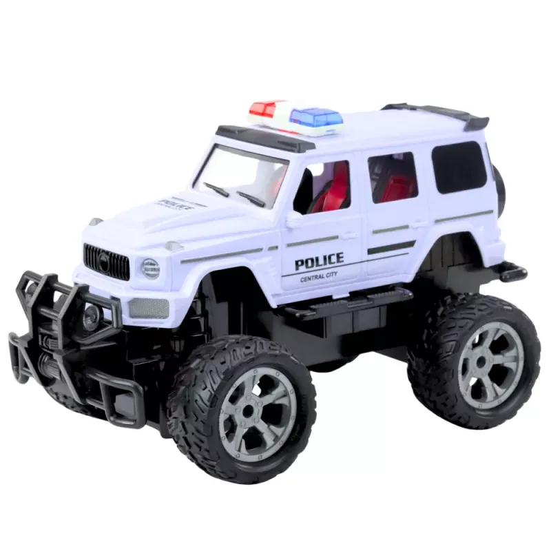 LEAN TOYS RC-poliisimaastoauto valkoinen 1:12
