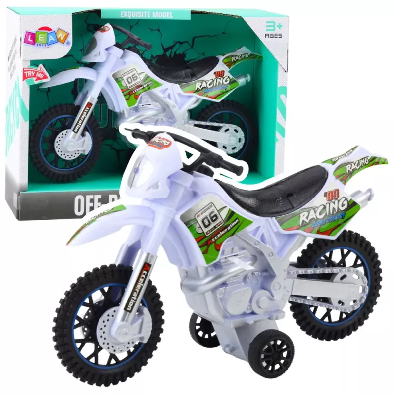 LEAN TOYS Motocross Off-Road Drive valot äänet valkoinen