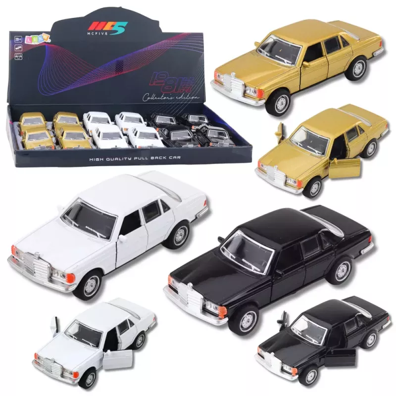 LEAN TOYS Klassikkoauto metalli moottoroitu valot äänet avautuvat ovet mix