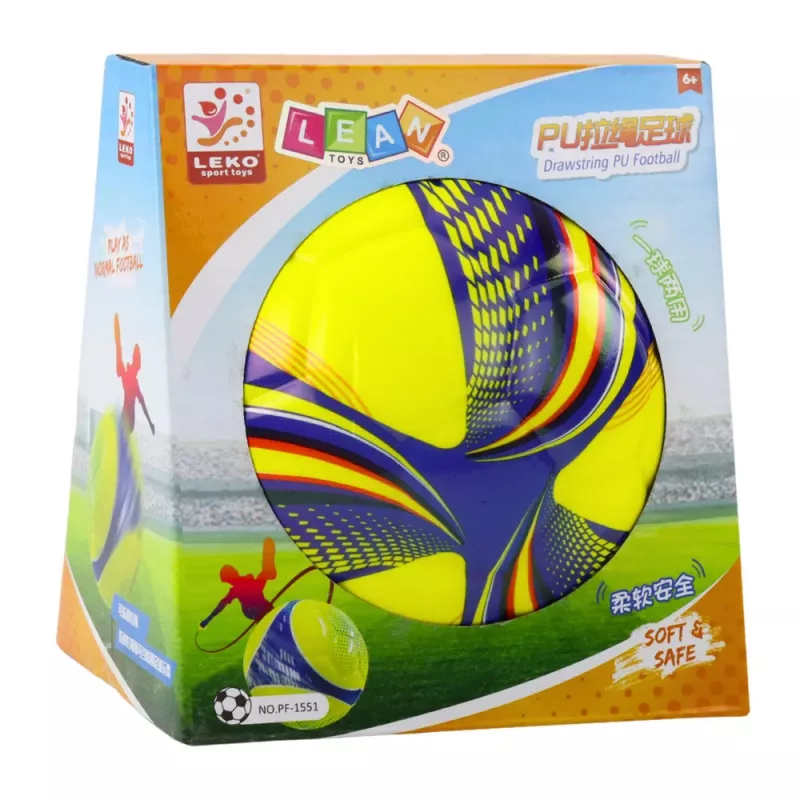 LEAN TOYS Vaahtopallo narussa vetokahvalla keltainen 14 cm