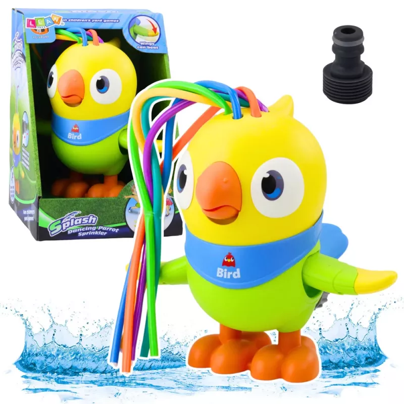 LEAN TOYS Vesisuihkulelu papukaija liikkuvat elementit keltainen