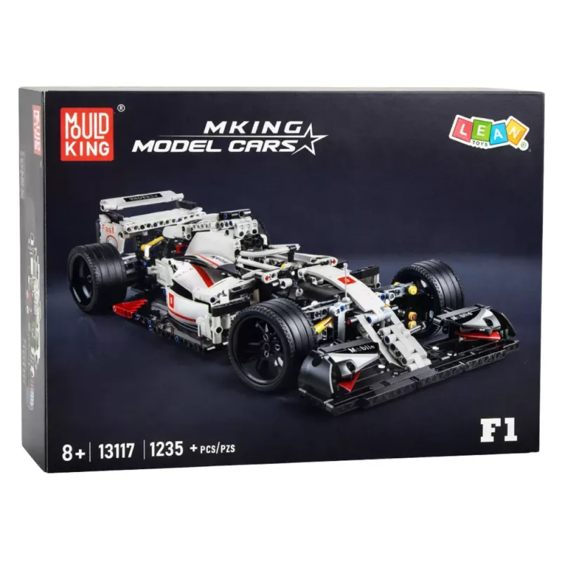 LEAN TOYS rakennuspalikat F1-kilpa-auto valkoinen ja punainen 1235 kpl