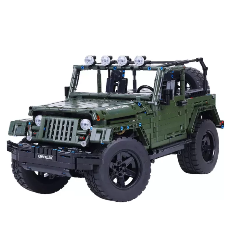 LEAN TOYS rakennuspalikat maastoauto vihreä khaki 2078 osaa