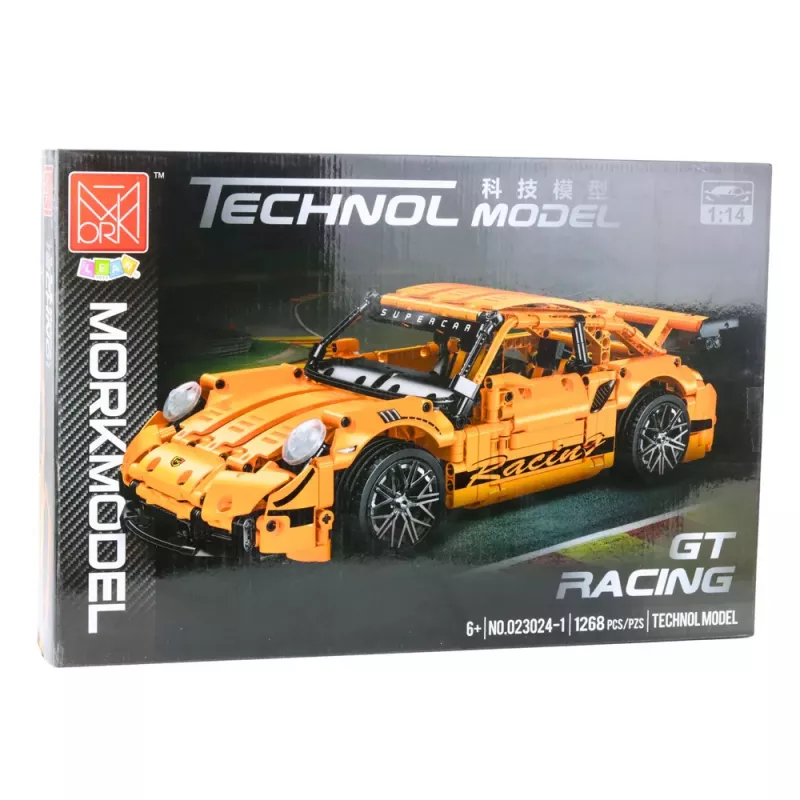 LEAN TOYS GT-kilpa-auto rakennuspalikat oranssi 1:14 1268 kpl